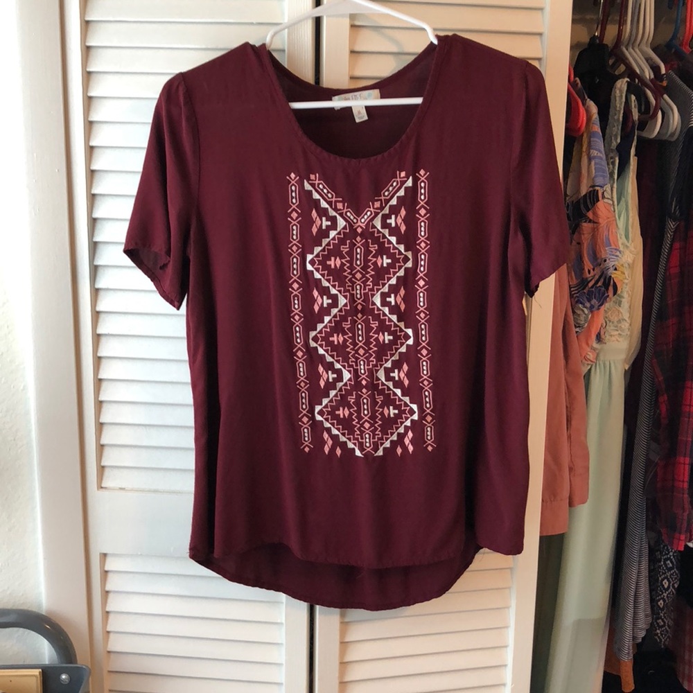 Maroon Tribal Print shirt